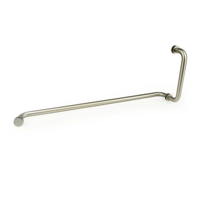 Brushed Nickel With Metal Washers Round Profile Pull & Towel Bar Combo