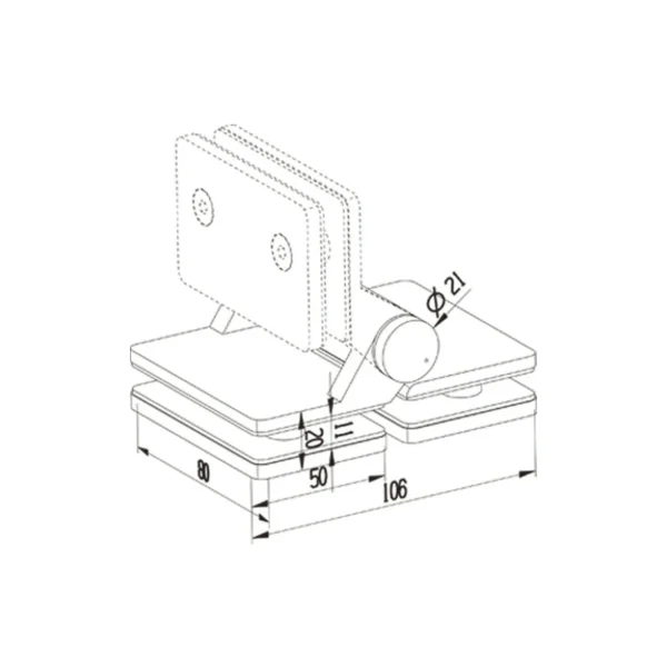 Glass to Glass Pool Gate Spring Hinge Structure