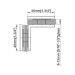 Mirror Chrome Finish Glass to Wall Square Glass Clamp — CV53201NC — view 2