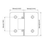 Beveled Profile with Covers Glass to Glass 180° Square Profile Shower Door Hinges — H14202E — view 2
