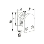 Glass Clamp for Curved Glass — L6023 — view 2