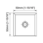 Beveled Profile Square Wall Mount & Glass Clamp — CV2101Z — view 2