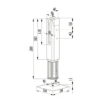 Square In-ground Frameless Glass Balustrade Spigots — LS-OSC — view 2