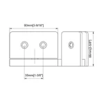 H8-Series Square 135° Pivot Shower Door Hinges — H8202TFMR — view 2