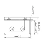 H4-Series Square Profile with Mesh Beveled Pivot Hinge Shower Door Hinges — H4S101T — view 2
