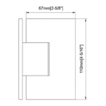 H13-Series Mirror Chrome Finish Beveled Profile with Covers Square Glass to Wall Shower Door Hinges — H13201N — view 2