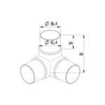 Column Tee Connector — LS-NTR-R42.4-9 — view 2