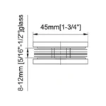 Glass to Wall Radius Corners Profile Glass Clamp — CV1301ZP — view 3