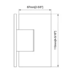 H13-Series Mirror Chrome Finish Beveled Profile with Covers Square Glass to Wall Shower Door Hinges — H13B201E — view 2
