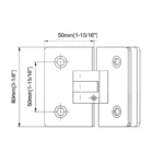 H17-Series Square Profile With Radius Corners Glass to Glass 135° Shower Door Hinges — H17A302M — view 2