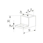 Square Shower Wall Bracket — LS-2502 — view 2