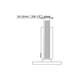 H14-Series Black Adjustable Allen Set Screws Square Profile Glass to Wall Shower Door Hinges — H14A201N — view 3