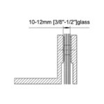 Beveled Profile Glass to Wall Square Glass Clamp — CV8301N — view 2