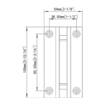 H10-Series Square Profile Glass to Wall Shower Door Hinges — H10201N — view 3