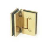 H14-Series Gold Adjustable Allen Set Screws Glass to Glass 90° Square Profile Shower Door Hinges — H14A202N — view 1