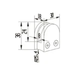 D Shape Glass Clamp — L6013 — view 2