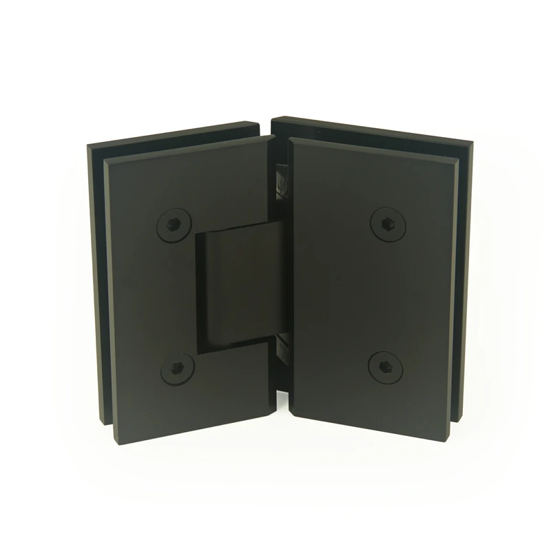 H10-Series Black Square Profile 135° Glass to Glass Shower Door Hinges — H10202M