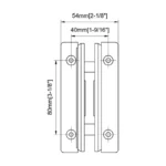 H10-Series Black Adjustable Wall Mount "H" Full Back Plate Glass to Wall Shower Door Hinges — H10DA101NH — view 2