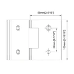 H10-Series Black Square Profile 135° Glass to Glass Shower Door Hinges — H10202M — view 2