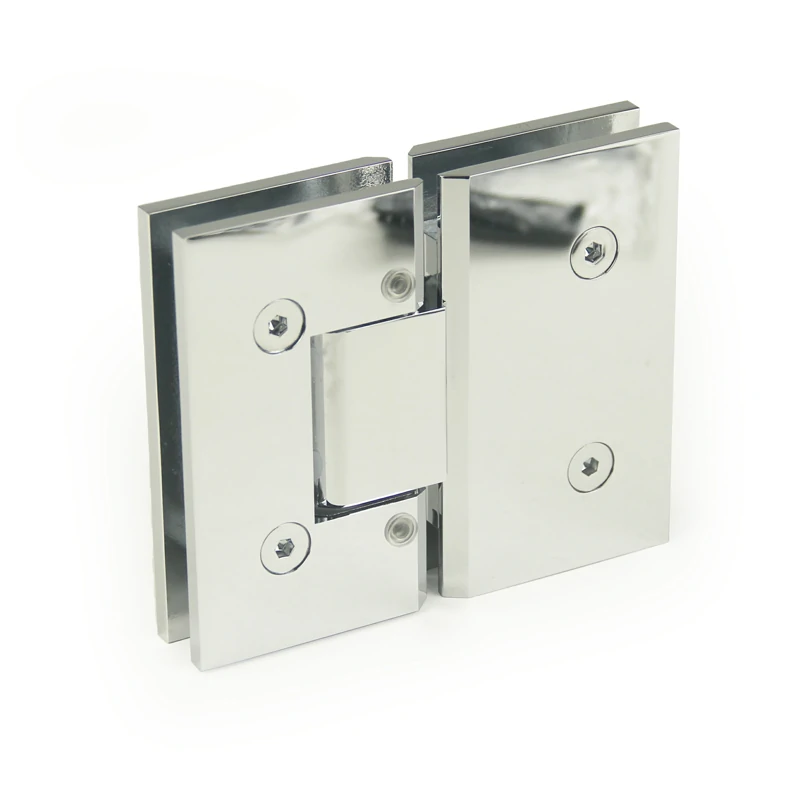 H10-Series Beveled Profile with Covers Glass to Glass 180° Square Profile Shower Door Hinges — H10DSA202E