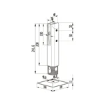 Square Floor-entry Spigot for Glass Railing — 188SC240-SP — view 2