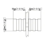 Chrome Square Back to Back Style Shower Knob — NF02 — view 2