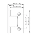 H8-Series Mirror Chrome Finish Square Profile Glass to Wall Shower Door Hinges — H8201N — view 2