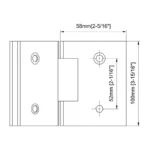 H8-Series Square Profile 135° Glass to Glass Shower Door Hinges — H8202M — view 2