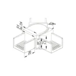 Square Top Rail 25x21mm Left & Right Adjustable Joiner — LS-L-TR2520-LR — view 2