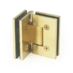 H14-Series Gold Beveled Profile with Covers Glass to Glass 90° Square Profile Shower Door Hinges — H14202N — view 1