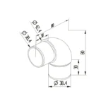 Handrail Post Connectors — LS-NTR-R42.4-6 — view 2