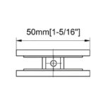 180° Glass to Glass Square Wall Mount & Glass Clamp — CV2202E — view 2