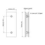 Mirror Chrome Finish 180° Glass to Glass Square Wall Mount & Glass Clamp — CV7ZB180 — view 2