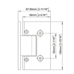 Beveled Profile with Covers "H" Full Back Plate Glass to Wall Shower Door Hinges — H10DSA201N — view 2