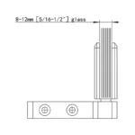 H8-Series L-Mount Left Pivot Hinge Shower Door Pivot Hinges — H8101TL — view 2