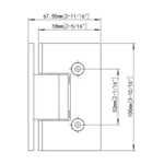 H10-Series Square Profile Glass to Wall Shower Door Hinges — H10201N — view 4