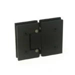 H14-Series Black Beveled Profile with Covers Glass to Glass 180° Square Profile Shower Door Hinges — H14A202E — view 1