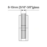 Mirror Chrome Finish Square Glass Clamp — CV3201Z — view 2