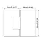 H8-Series Radius Corners Profile 180° Glass to Glass Shower Door Hinges — H8CDA302E — view 2