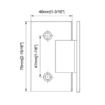H4-Series Square Profile with Mesh Glass to Wall Shower Door Hinges — H4S201N — view 2