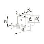 Square Tube Wall Bracket — LS-WB-S25SL — view 2