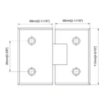 H13-Series Beveled Profile with Covers Glass to Glass 180° Square Profile Shower Door Hinges — H13B202E — view 2