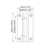 Beveled Profile with Covers "H" Full Back Plate Glass to Wall Shower Door Hinges — H10DSA201N — view 3