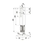 Square In-ground White Pool Fence Spigots — LS-BSC-L — view 2