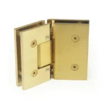 H10-Series Gold Beveled Profile with Covers Glass to Glass 135° Square Profile Shower Door Hinges — H10DSA202M — view 1