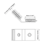 135° Glass to Glass Square Wall Mount & Glass Clamp — CV7ZB135 — view 2