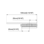 "Y" Inline Square Wall Mount & Glass Clamp — CV2201E — view 3