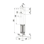 Square In-ground Glass Spigots 2205 — LS-CSC — view 2