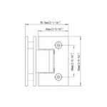 H8-Series Square Profile 90° Glass to Glass Shower Door Hinges — H8202NB — view 2