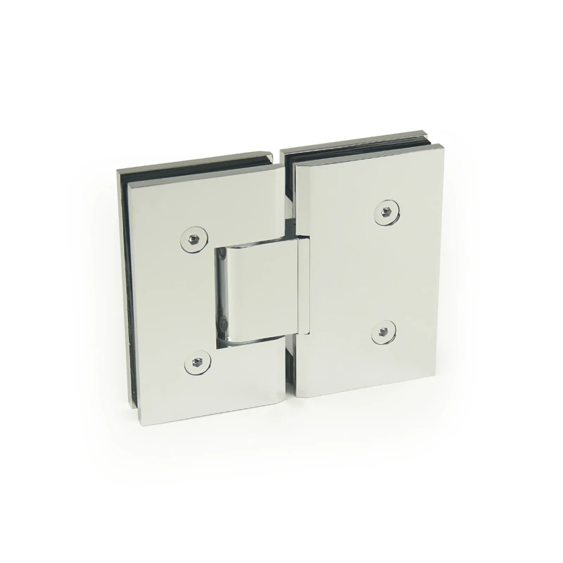 H13-Series Beveled Profile with Covers Glass to Glass 180° Square Profile Shower Door Hinges — H13B202E